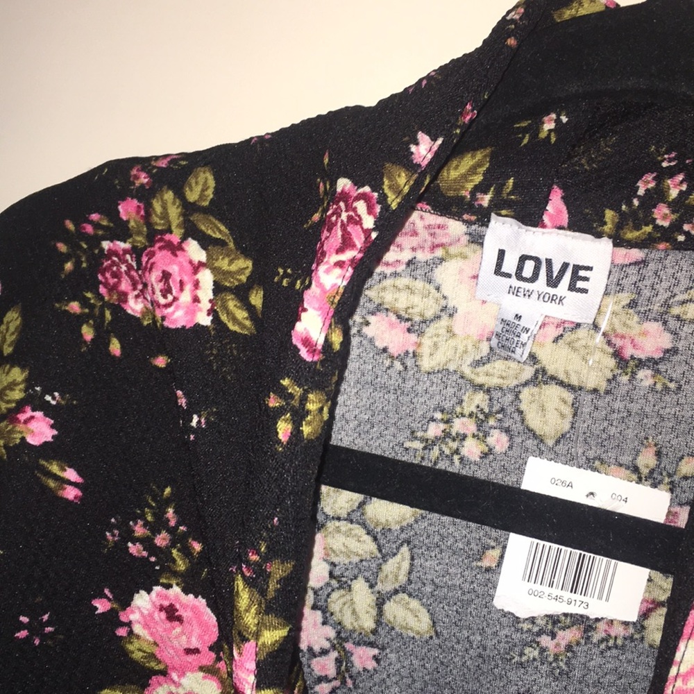 Short Floral Print Jacket Cover-Up